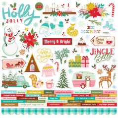   Simple Stories Snow Pine Lodge Matrica Cardstock Stickers 12" (30 cm) 1 ív