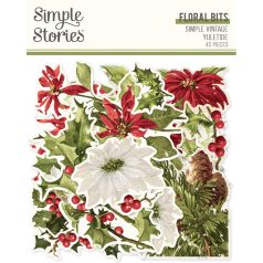   Simple Stories Simple Vintage Yuletide Kivágatok Floral Bits & Pieces 1 csomag