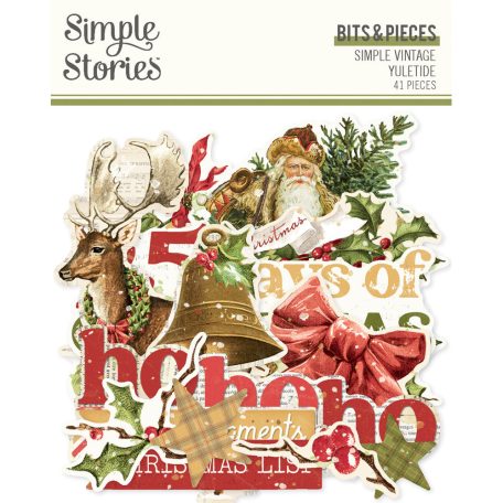 Simple Stories Simple Vintage Yuletide Kivágatok Bits & Pieces 1 csomag