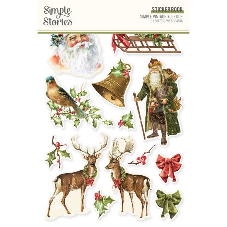 Simple Stories Simple Vintage Yuletide Matrica Sticker Book 12 ív