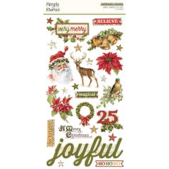   Simple Stories Simple Vintage Yuletide Chipboard matrica Chipboard Stickers  1 ív