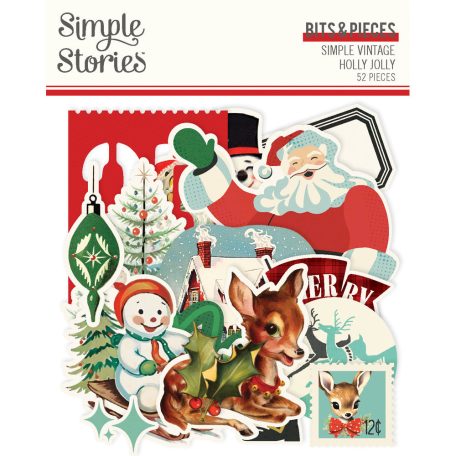 Simple Stories Simple Vintage Holly Jolly Kivágatok Bits & Pieces 1 csomag