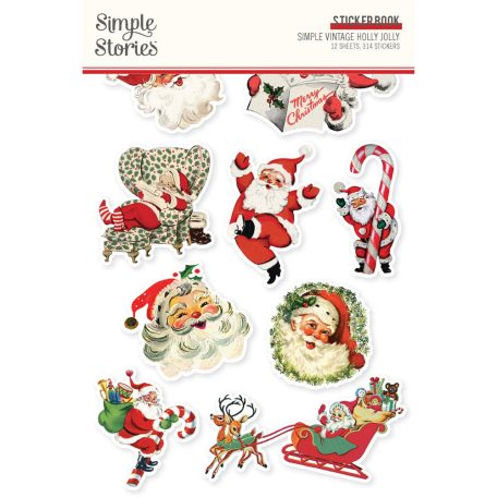 Simple Stories Simple Vintage Holly Jolly Matrica Sticker Book 12 ív