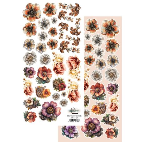 Alchemy of Art Kivágóív 6"X12" (15x30 cm) Steampunk Time Flowers Double-sided paper (1 ív)