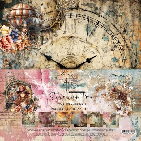 Alchemy of Art Papírkészlet 12" (30 cm) Steampunk Time Paper Collection Set (6 lap)