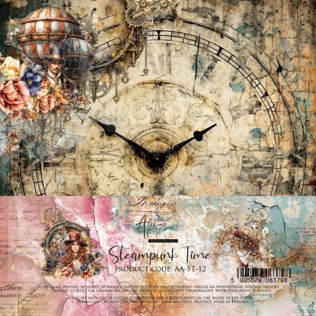 Alchemy of Art Scrapbook papírkészlet 6" (15 cm) Steampunk Time Paper Pad (24 lap)