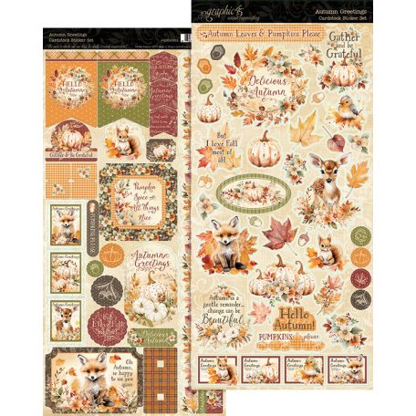 Graphic 45 Autumn Greetings Matrica Sticker Set (2 ív)