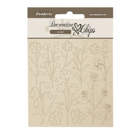 Stamperia Forest Chipboard 14x14 cm Flowers Decorative Chips (1 ív)