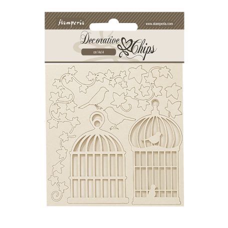 Stamperia Golden Harmony Chipboard 14x14 cm Cages Decorative Chips (1 ív)