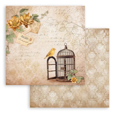 Stamperia Golden Harmony Scrapbook papír 12" (30 cm) Cage Paper Sheets (1 ív)