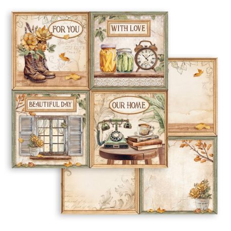 Stamperia Golden Harmony Scrapbook papír 12" (30 cm) 4 Cards Paper Sheets (1 ív)