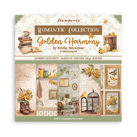 Stamperia Golden Harmony Papírkészlet 12" (30 cm)  Paper Pack (10 ív)