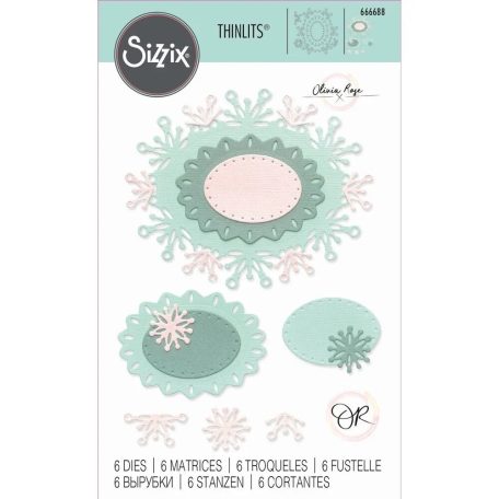 Sizzix Snowflake Labels Vágósablon  Thinlits Die Set  (1 csomag)