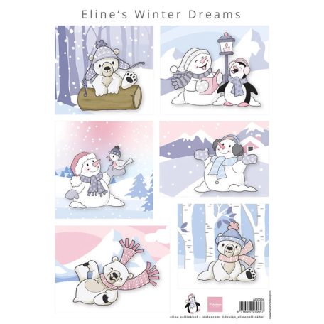 Marianne Design Eline's Winter Dreams KivágóívA4 Cutting Sheet (1 ív)