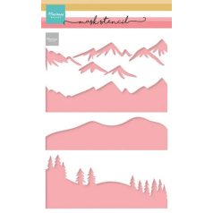   Marianne Design Mountain Scenery Stencil  Craft Stencils (1 db)