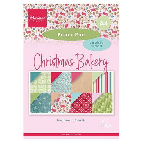 Marianne Design Christmas Bakery by Marleen - A4 PapírkészletA4 Pretty Papers Bloc (16 ív)