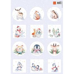   Marianne Design Minis - Merry Animals KivágóívA4 Cutting Sheet (1 ív)