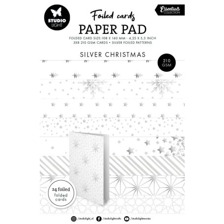 Studio Light Silver patterns Papírkészlet Paper Pad Foil (24 lap)