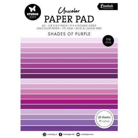 Studio Light Shades of purple Papírkészlet A5 Paper Pad Unicolor (36 lap)