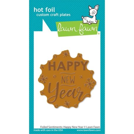 Lawn Fawn Foiled Sentiments: Happy New Year Klisé LF3534 Hot Foil Plate (1 db)