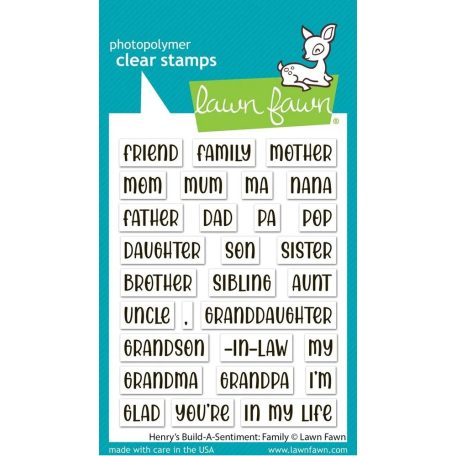 Lawn Fawn Henry's Build-A-Sentiment: Family Szilikonbélyegző LF3509 Clear Stamps (1 csomag)