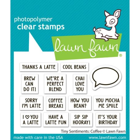 Lawn Fawn Tiny Sentiments: Coffee Szilikonbélyegző LF3498 Clear Stamps (1 csomag)