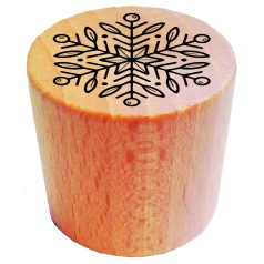   AladinE Gumibélyegző fa markolattal Hópehely Wooden Round Stamp (1 db)