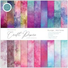   Craft Consortium Grunge - Mid Tones Scrapbook papírkészlet Essential Craft Papers 12" (30 cm) 30 lap