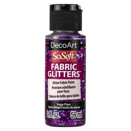 DecoArt Csillámos Textilfesték 59 ml Sugar Plum SoSoft Fabric Glitters (1 db)