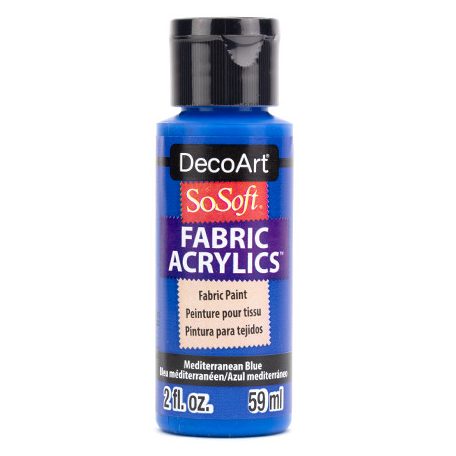 DecoArt Textilfesték 59 ml Mediterranean Blue SoSoft Fabric Acrylics (1 db)