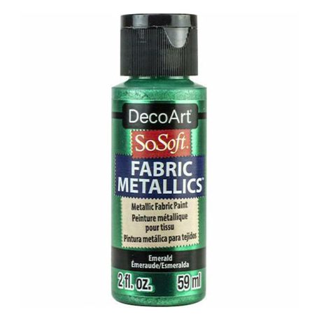 DecoArt Metál Textilfesték 59 ml Emerald SoSoft Fabric Metallics (1 db)