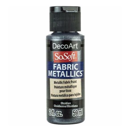 DecoArt Metál Textilfesték 59 ml Obsidian SoSoft Fabric Metallics (1 db)