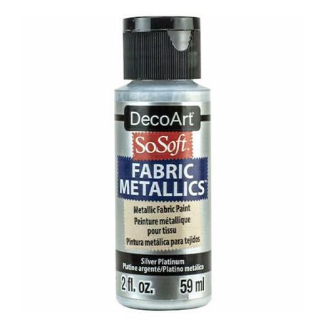 DecoArt Metál Textilfesték 59 ml Silver Platinum SoSoft Fabric Metallics (1 db)