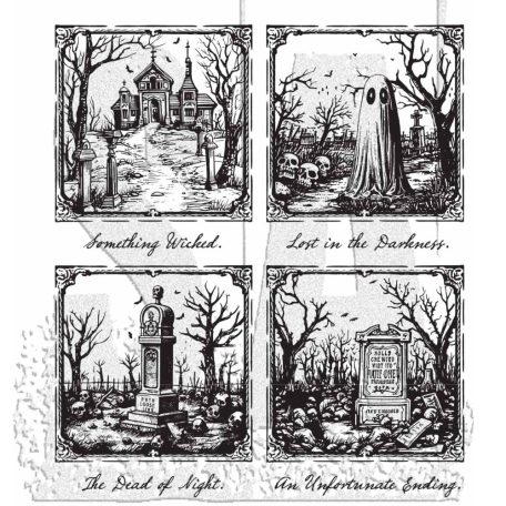 Stampers Anonymous Framed Frights Gumibélyegző Cling Stamps (1 csomag)