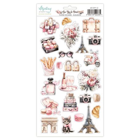 Mintay Papers See You in Paris Matrica Paper Stickers Elements  1 csomag