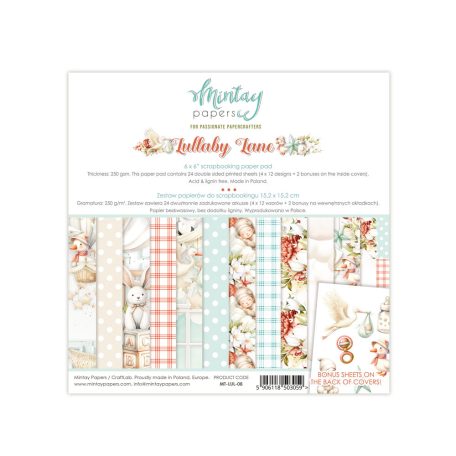 Mintay Papers Lullaby Lane Scrapbook papírkészlet  Paper Pad 6" (15 cm) 24 lap