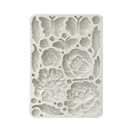 Stamperia Old Lace Szilikon öntőforma A5 Butterfly and Flowers Silicon Mould (1 db)