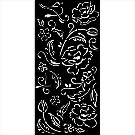 Stamperia Old Lace Vastag stencil 12x25cm Flowers Thick Stencil  (1 db)