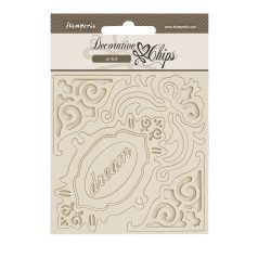   Stamperia Old Lace Chipboard 14x14 cm Corners and Frames Decorative Chips (1 ív)