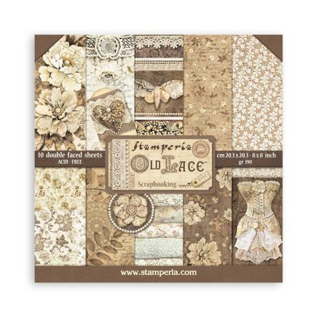 Stamperia Old Lace Papírkészlet 8" (20 cm)  Paper Pack (10 ív)