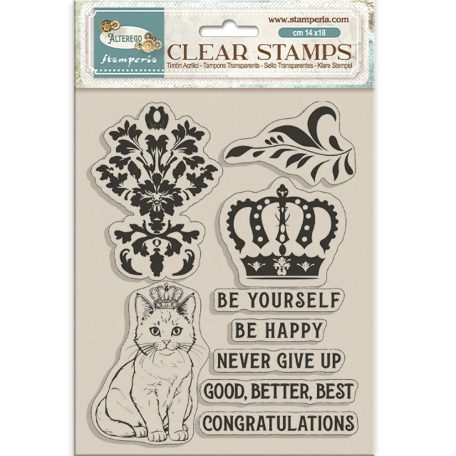 Stamperia Alterego Szilikonbélyegző A5 Crown and Cat Clear Stamps (1 csomag)