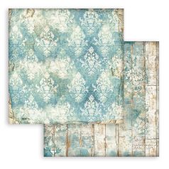   Stamperia Alterego Scrapbook papír 12" (30 cm) Turquoise Wallpaper Paper Sheets (1 ív)