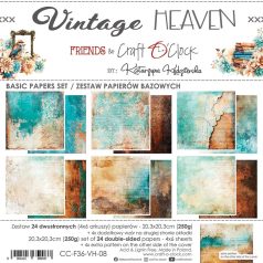   Craft O'Clock Scrapbook papírkészlet 8" (20 cm) Vintage Heaven Basic Paper Set (24 ív)