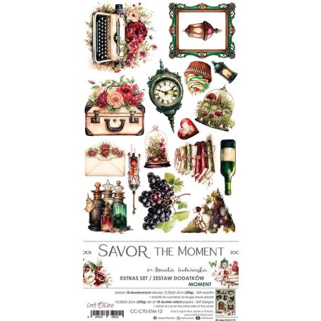 Craft O'Clock Kivágóív Savor the Moment Moment Extras to Cut Set (18 ív)