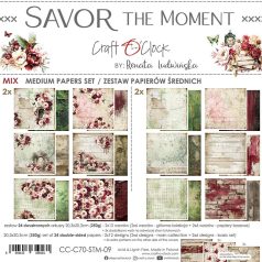   Craft O'Clock Scrapbook papírkészlet 8" (20 cm) Savor the Moment Mix Paper Set (24 ív)