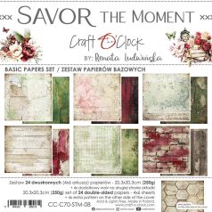   Craft O'Clock Scrapbook papírkészlet 8" (20 cm) Savor the Moment Basic Paper Set (24 ív)