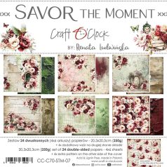   Craft O'Clock Scrapbook papírkészlet 8" (20 cm) Savor the Moment Paper Collection Set (24 ív)