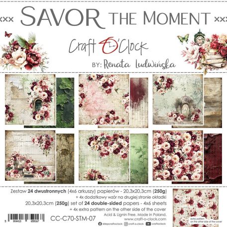 Craft O'Clock Scrapbook papírkészlet 8" (20 cm) Savor the Moment Paper Collection Set (24 ív)