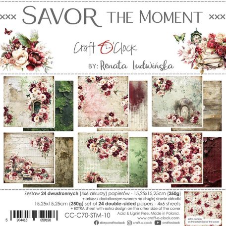 Craft O'Clock Scrapbook papírkészlet 6" (15 cm) Savor the Moment Paper Collection Set (24 ív)