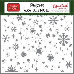   Echo Park Christmas Joy Let It Snow Snowflakes Stencil 6" (15 cm) Designer Stencil (1 db)